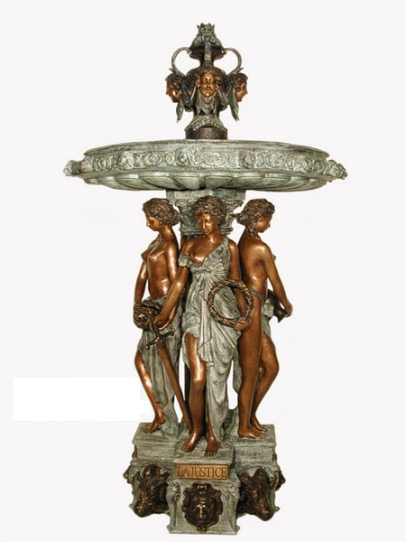 Large Bronze Fountain with Pool